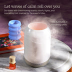 200 ML Waves Ultrasonic Diffuser with Cascading Mist + Essential Oil Discovery Set 5-Pack - 100% Pure Essential Oils & Sustainably Sources Botanicals - Natural - 7.5 ML Bottles