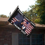 Trump 2024 Flags 3x5 Ft Fight Trump Survived Shot Flag Trump Fist Flag Fight Fight Fight Trump Flag With 2 Brass Grommets for Indoor Outdoor Decorations