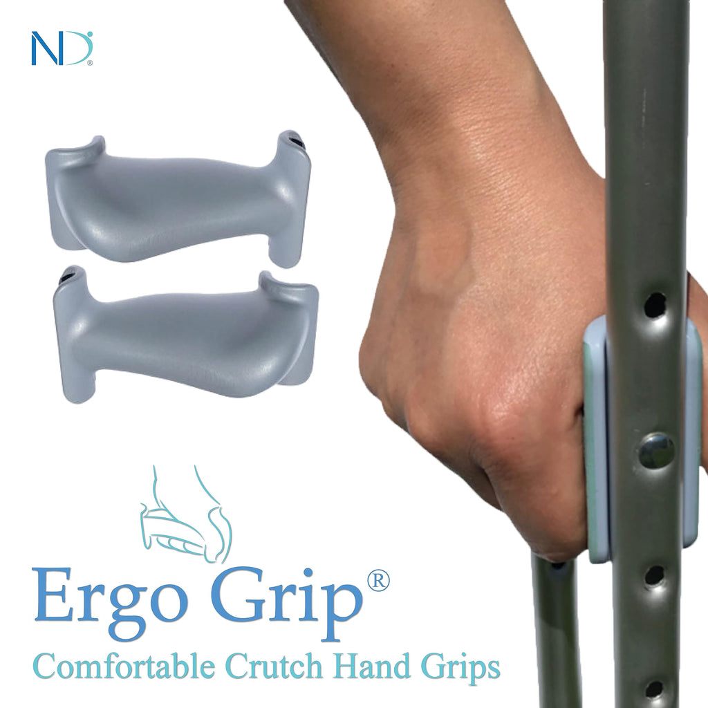 Ergo Grip Crutch Pads - Ergonomic Crutch Grips - Reduces Pressure On Wrists - Replacement Crutch Handle Grip - No Assembly Required - Fits All Under Arm Crutches