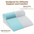 ENITYA Bed Wedge Pillow for Sleep Apnea - 3PCS Wedge Pillow for Acid Reflux Relief/Back Pain Relief/Sleeping/After Surgery/Leg Support - Memory Foam Top, Washable Cover, White