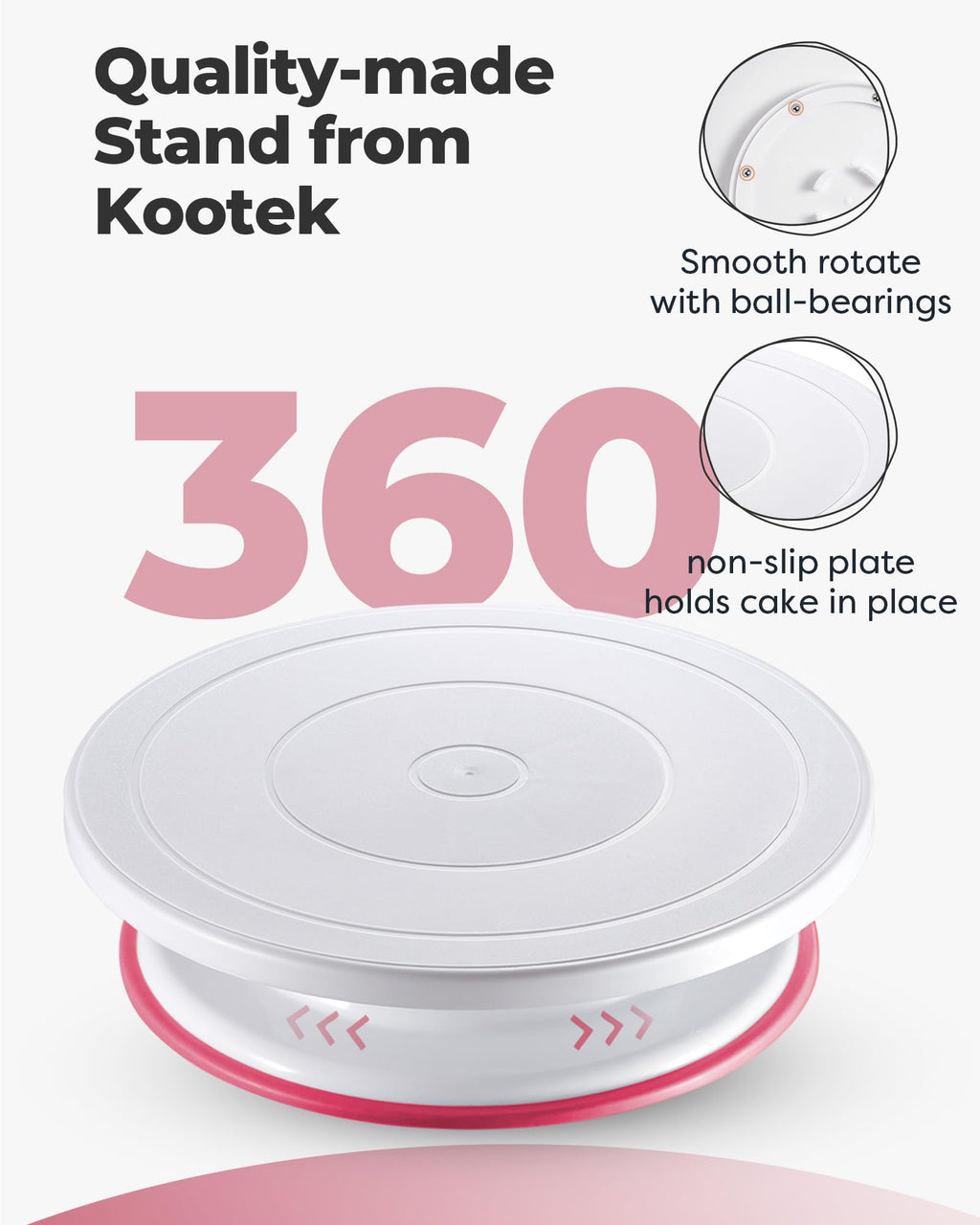 Kootek 71PCs Cake Decorating Kit, Baking Supplies Tools - Includes Cake Stand Turntable, 12 Icing Piping Tips, 2 Frosting Spatulas, 3 Scrapers, 50+2 Piping Bags, Coupler, Video Tutorial, Booklet