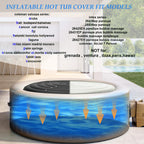 Inflatable Hot Tub Cover Round, Fits Saluspa Coleman Intex Cover, Thermal Insulated & Energy-Saving Weatherproof Protector, Unique Design Flexible Adjust Pool Cover Size Replacement-Life Time Support