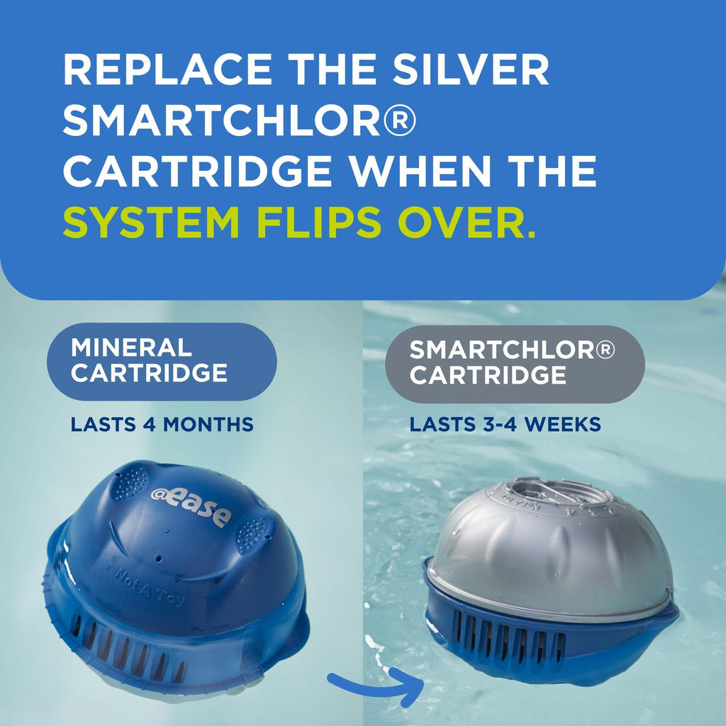 FROG @Ease Floating System for Hot Tubs - Quick & Easy Self-Regulating Hot Tub Sanitizer - Hot Tub Maintenance System with Sanitizing Minerals & SmartChlor Technology - 4 Month Bundle+