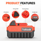 VOLTASK 20V 4.0AH Lithium-Ion Battery Replacement for Voltask Cordless Snow Shovel SS-20B & SS-20C