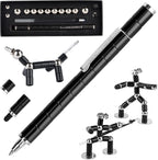 Fidget Pen Decompression Magnetic Metal Pen, Toy Pen Relieving Stress Build Various of Shapes, Strato Pen Multifunctional Deformable Magnet Writing Pen Polar Pen for Christmas Gift (Pen Black)