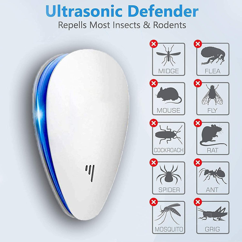 Ultrasonic Pest Repellent(6 Pack), 2024 Newest Electronic Indoor Plug in for Mosquito, Spider, Mice, Ant, Insects, Roaches, Rodent,Non-Toxic, 100% Safe Humans & Pets Safe.