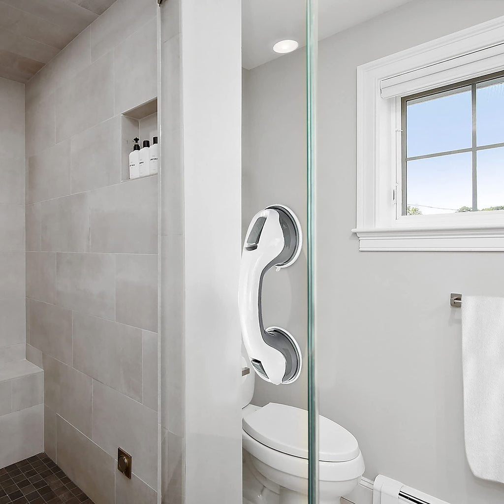 NLAAHCE Grab Bars for Bathtubs and Shower Handles for Elderly Suction 12Inch ADA Shower Grab Bar for Seniors Shower Chair Safety Handrail Handicap Grab Bars for Bathroom Elderly Assistance Product