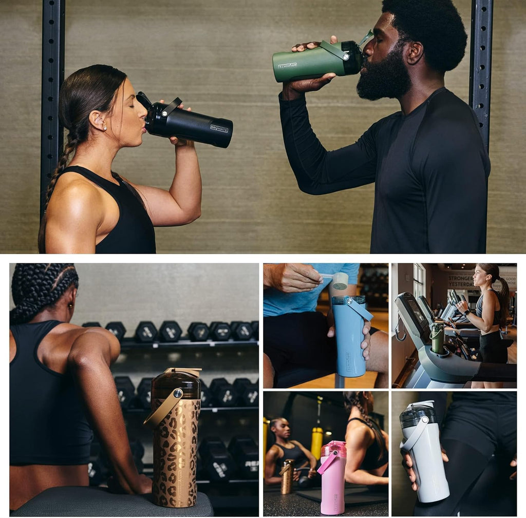 BrüMate MultiShaker Blender Shaker Bottle | 100% Leakproof Insulated Stainless Steel Shaker Bottle | Protein Shaker Bottle, and Pre Workout Bottle for the Gym | 26oz (OD Green)