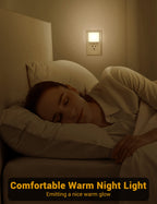 JandCase Night Light, 4 Pack Night Lights Plug into Wall with Auto Light Sensor, 3000K Warm White Nightlight Plug in, LED Night Lights for Kids Adults Bathroom Hallway Kitchen