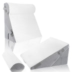 YIHATA Bed Wedge Pillow for Sleeping, Memory Foam Wedge Pillow Set for Post Surgery 12 Inch Adjustable Triangle Pillow Wedge with Washable Cover for Legs, Back Pain, Snoring, Alleviate Acid Reflux