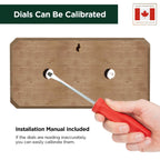 Northwood Sauna - Sauna Thermometer and Hygrometer 2 in 1 - Fahrenheit & Celsius - Handmade from Canadian Red Cedar Wood - Luxurious Golden Metal Dials