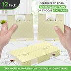 Roach Trap – 12 Pack | Sticky Indoor Glue Traps for Roaches and Other Bugs and Crawling Insects | Adhesive Cockroach Motel, Bait Trap, Monitor, Killer and Detector for Pest Control