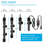 YukiHalu Small Submersible Aquarium Heater, Adjustable Mini Fish Tank Heater 25W 50W 100W 200W 300W with External Temperature Controller, LED Display, Used for 5/10/20/40/60 Gallons (300 Watts)