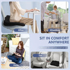 19.7in Thicken Cooling Gel Seat Cushion, Larger Gel Seat Cushion for Long Sitting Pressure Relief Seat Pad for Office Chair Egg Cushions for Car, Desk Chair, Wheelchair Cushion