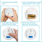 2 Pack Carbon Monoxide Detectors,CO Detectors Battery Powered,Carbon Monoxide CO Alarms with Light&Digital Display for Home,Bedroom,Kitchen,Office