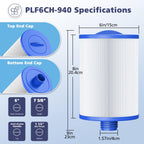 6CH-940 Spa Filter Cartridge Replacement for Unicel, Pleatco PWW50P3, Filbur FC-0359, Aber 03FIL1400, Waterway 817-0050 Front Access Skimmer, Viking Pool Hot Tub Filter Screw SAE Thread Filter 2 Pack