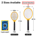 Electric Fly Swatter Handheld Bug Zapper - Indoor Outdoor 20in Zapping Racket for Pest Mosquito & Flies - Battery Powered Safe to Touch with 3-Layer Safety Mesh, standard Size, Pack of 2