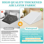 Wedge Pillow Case Cover 25x24x12 Bed Wedge Pillowcase Triangle Incline Wedge Pillow Covers for Sleeping Waterproof Pillow Cases Protector with Zipper & Pocket (Waterproof Wedge Pillow Cover Only)