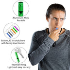 6 pcs Emergency Whistle with Key Chain, Aluminum Extra Loud Safety Survival Whistle Keychain for Outdoor Sports Camping Hiking Boating Hunting, 6 Colors
