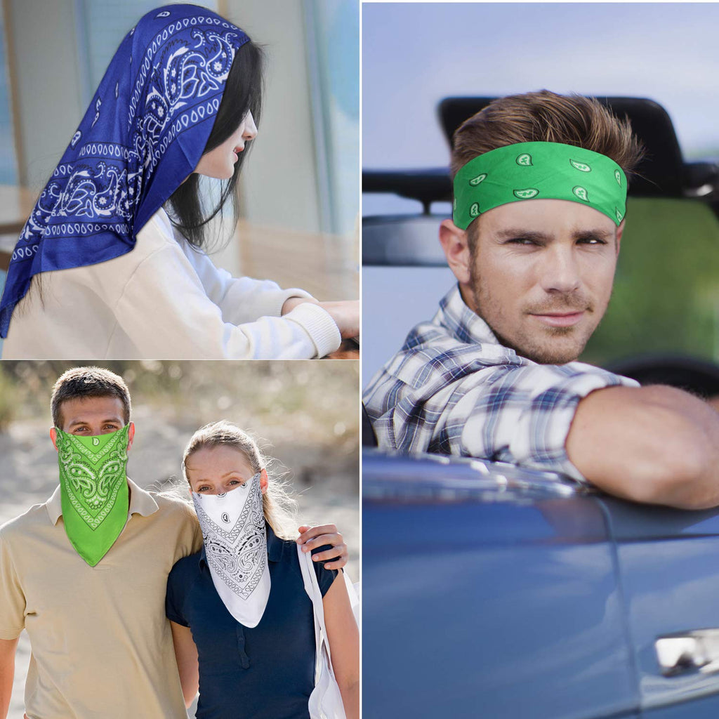 16 Pcs Bandanas Multi-Purpose Bandana Headbands Party Outdoor Head Scarf 22x22 inch Handkerchiefs for Women Men