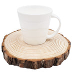 Natural Round Discs Rustic Wood Slices 6 Pcs 6.3-6.7 inch Unfinished Wood kit Circles Crafts Tree Slices with Bark Log Discs for DIY Arts and Wedding Christmas Ornaments
