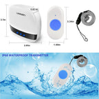 LIOTOIN Caregiver Pager Wireless Call Button Call Bell Call Light Alert Button for Home/Elderly/Patients/Disabled Nurse Alert System Emergency Button 3 Plugin Receivers 5 Waterproof Transmitters