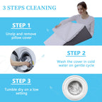 Touchutopia Bed Wedge Pillow for Sleeping, 12" 24" 24" Triangle Cooling Memory Foam Top, Elevated Support Wedge Pillow - Removable Washable Cover