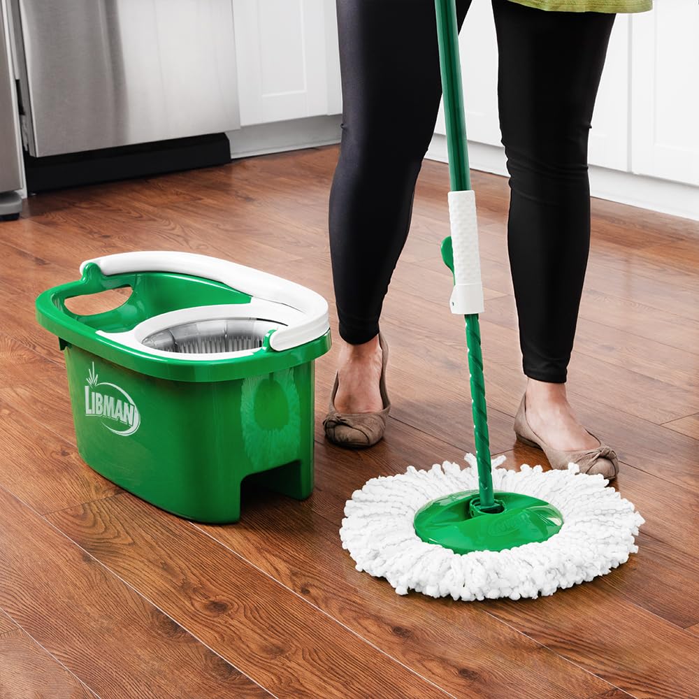 Libman Tornado Spin Mop System | Mop and Bucket with Wringer Set | Spin Mop | Floor Mop | Libman Mop | Mops for Floor Cleaning | Hardwood Floor Mop | 1 Mop Head Included