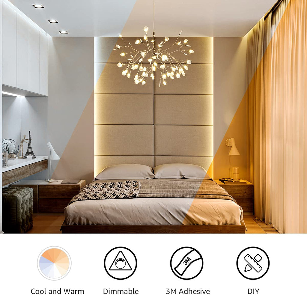 Lepro LED Strip Light, 3000K-6000K Tunable White, 32.8ft Dimmable Bright LED Tape Lights, 600 LEDs 2835, Strong 3M Adhesive, Suitable for Christmas Decorations, Home, Kitchen, Under Cabinet, Bedroom