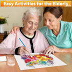 22 Pcs Dementia Products for Elderly Reusable Water Painting Toys Kit Flower Bird Dementia Alzheimer's Activities for Adults Seniors Dementia Toys Water Doodle Coloring Set Drawing Brush Game Gifts