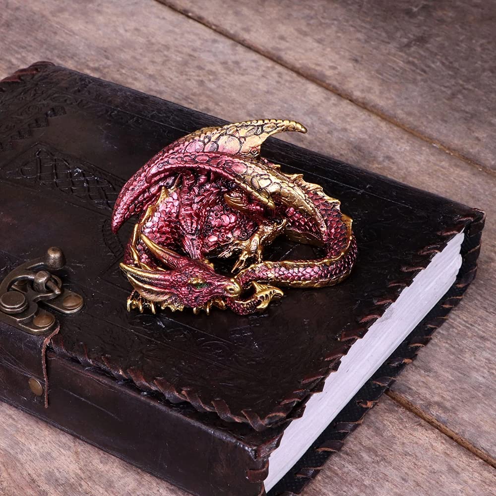Nemesis Now Aaden Red and Golden Resting Dragon Figurine, 10.2cm, U5289S0