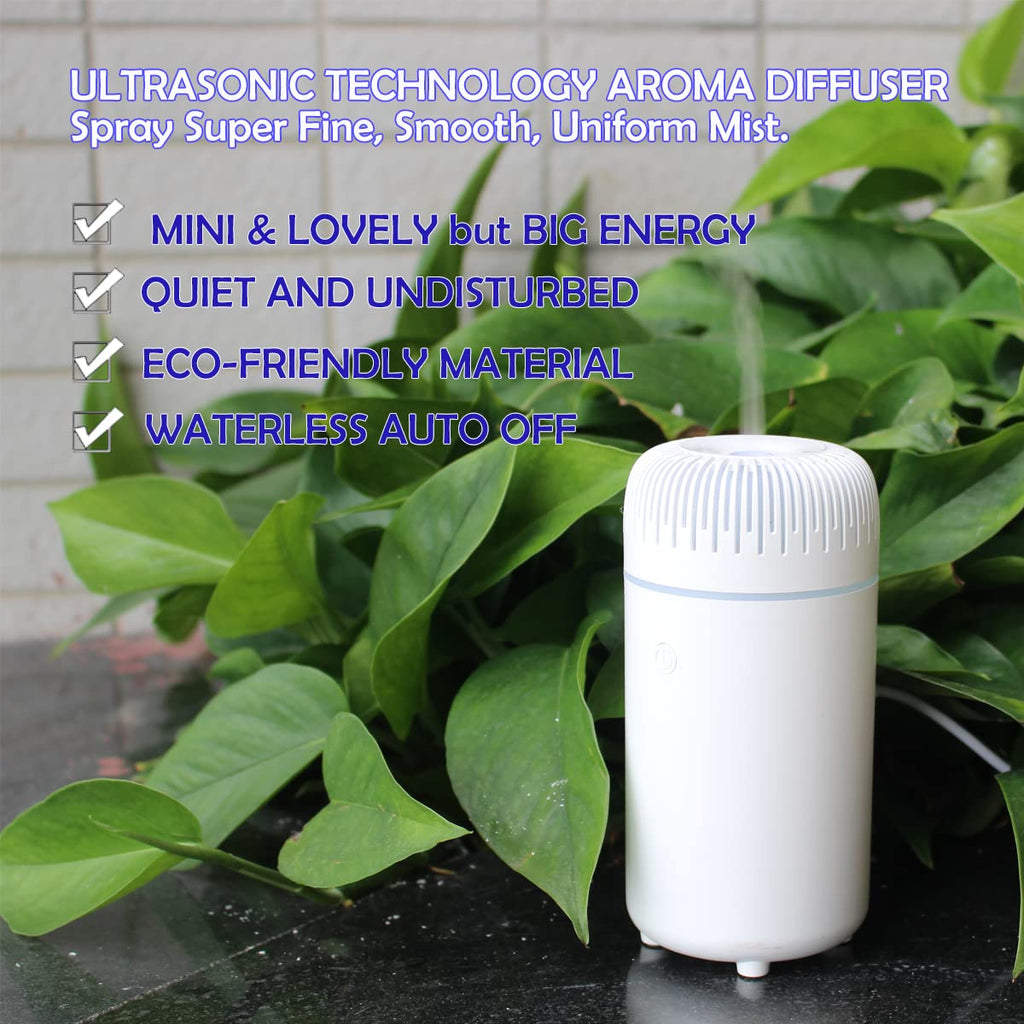 Unee Car Diffuser,USB Plug-in 100ml Small Essential Oil Humidifier Aromatherapy Diffusers for Office Room(Pink)