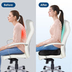 Juuwan Memory Foam Seat Cushion for Office Chair Pressure Relief Sciatica & Tailbone Pain Relief Memory Foam Coccyx Cushion for Long Sitting, for Home Chair, Gaming and Car Seat Cushion