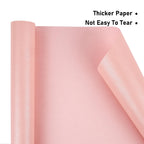 NESCCI Pink Matte Wrapping Paper,Solid Color Pearly-Lustre Paper-3 Roll,17 Inches X 32.8 Feet Per roll.Gift Wrapping Paper,Perfect for Wedding,Valentine's Day,Birthday, Christmas,Baby Shower.