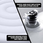Tlswshsy 4.5 Ft Inflatable Hot Tub Cover- Energy Saving Lid for Round Hot Tub- Foldable Protective Rain Overflow Cover for Outdoor Inflatable Hot Tubs