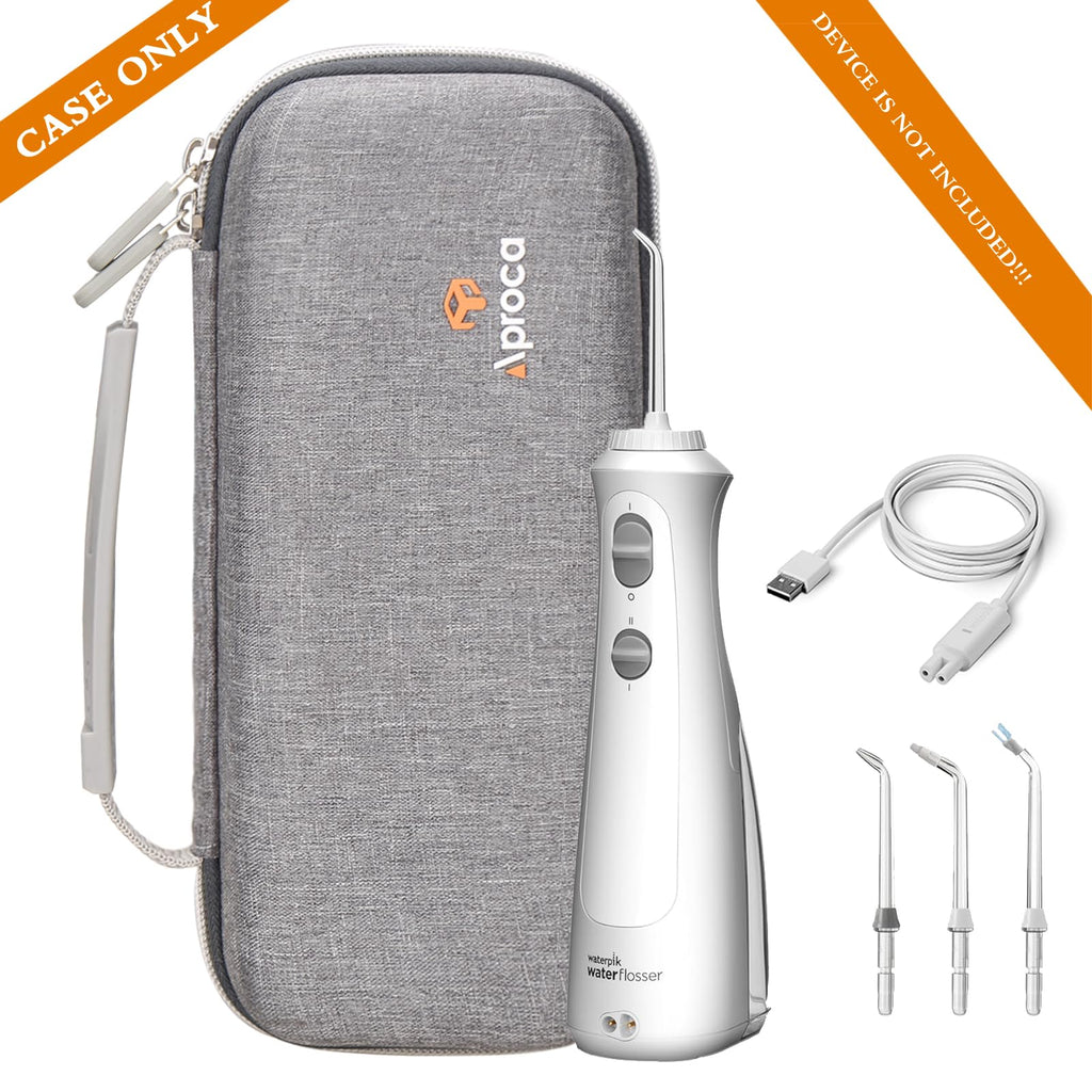 Aproca Grey Hard Travel Storage Case, compatible with Waterpik WF-02 Cordless Water Flosser and Accessories