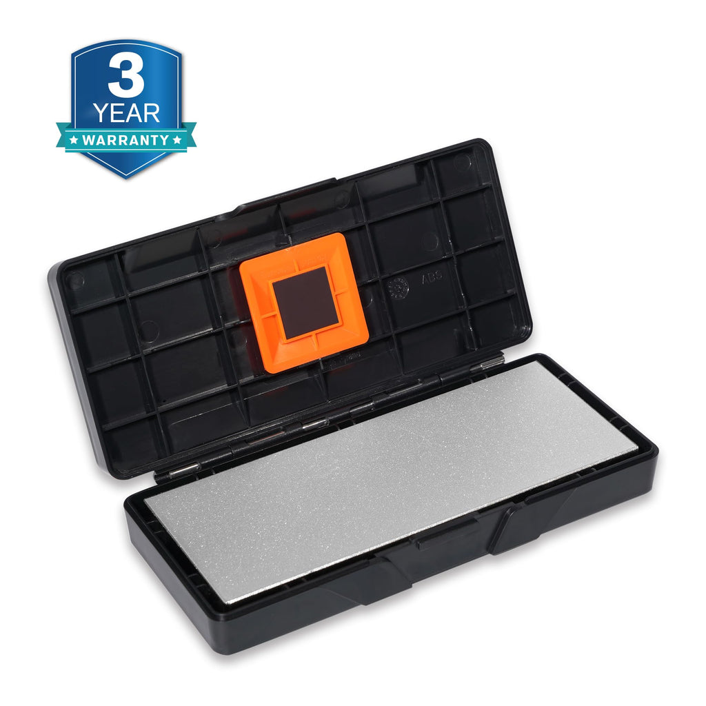 SHARPAL 162N Double-sided Diamond Sharpening Stone Whetstone Knife Sharpener |Coarse 325 / Extra Fine 1200 Grit | Storage Case with NonSlip Base & Angle Guide (8 in. x 3 in.)