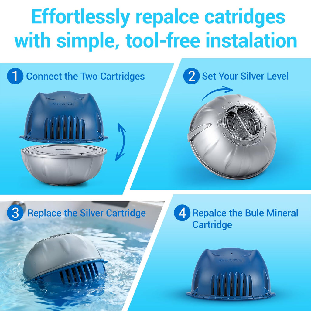 Hot Tub Replacement Cartridge for use with Frog Ease Floating System - Hot Tub Maintance System Supports Less Chlorine Use - 3 Pack