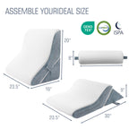 Flyxunfri Wedge Pillow Headboard Orthopedic Bed Wedge Pillows Set 9&12&16&20 Inches Adjustable Memory Foam for Acid Reflux Relief Ergonomic Incline Reading Pillow for Back Pain