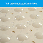 AmazerBath Bath Tub Mat, 40 x 16 Inches Non-Slip Shower Mats with Suction Cups and Drain Holes, Bathtub Mats Shower Stall Mats Machine Washable, Beige
