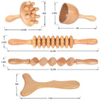 Komogir Wood Therapy Massage Tools 5-in-1 Lymphatic Drainage Massager Maderoterapia Kit Wooden Massager Body Sculpting Tools for Muscle Pain Relief, Anti-Cellulite, Body Contouring and Shaping
