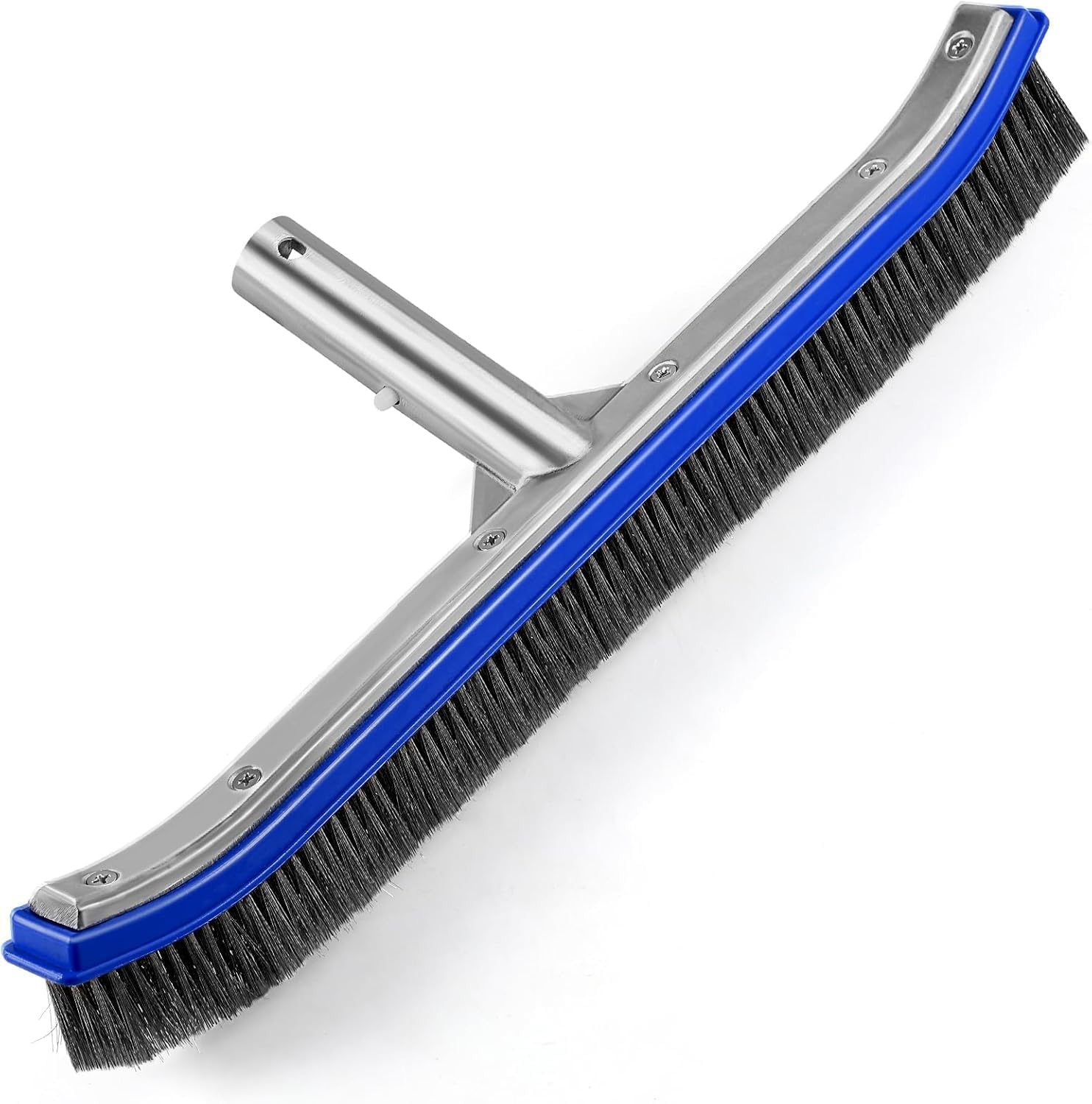 Pool Brush Head | 18" Heavy Duty Floor Brush | Stainless Steel Brush | Metal Pool Scrubber Brush | Wire Bristles & Aluminium Back for Sweep Calcium Buildup, Rust Stains on Concrete