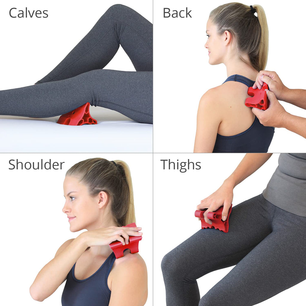 Davinici Tool Red & Blue -USA Made- Extra Firm Neck Tension Relief & Pressure Point Massage Tool - Occipital Release Tool - Cervical Traction Device- Suboccipital Release Device - Neck Stretcher