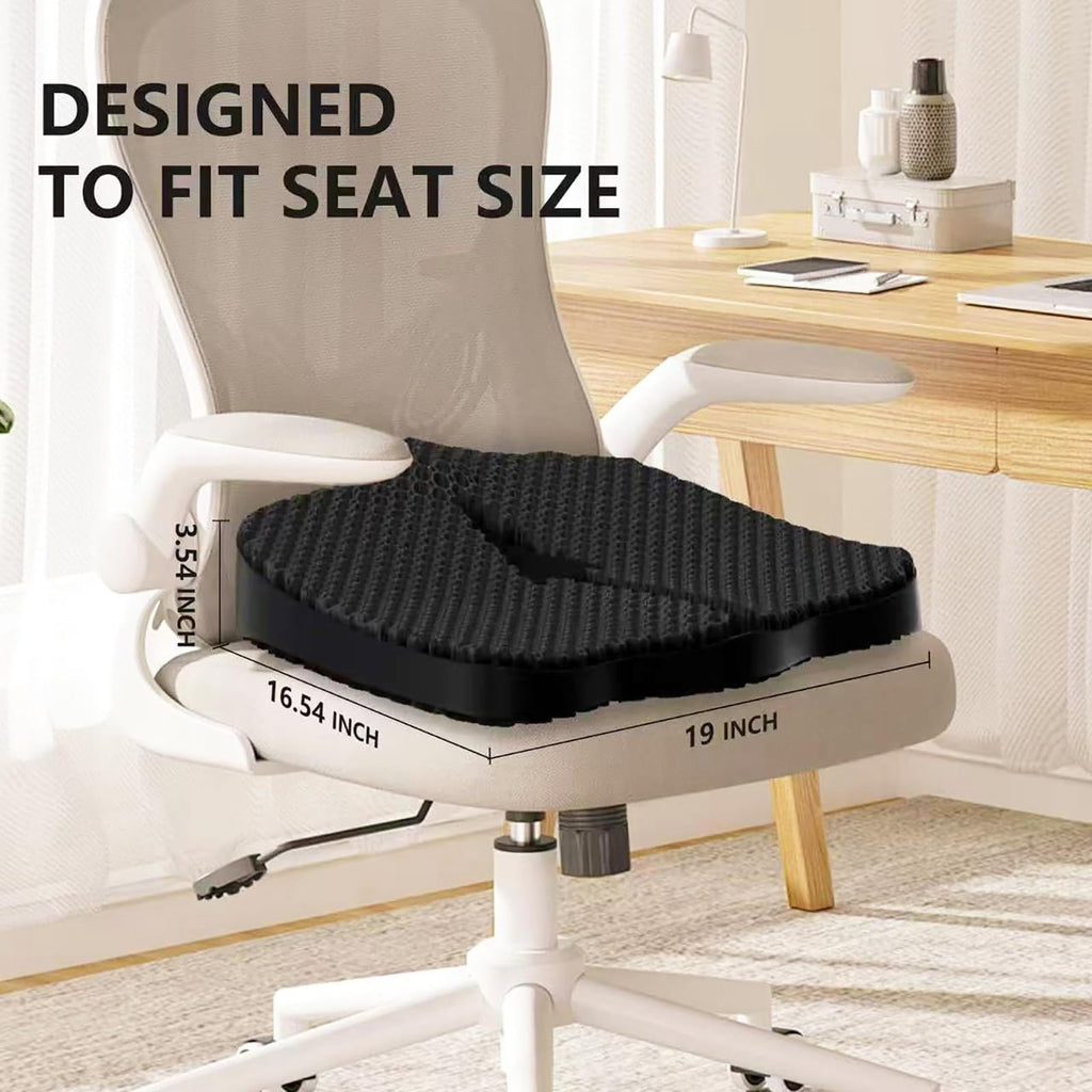 Enlarged Gel Seat Cushion 19in Super Large Thick, Gel Cushion Seat for Pressure Relief for Long Siiting, Coccyx Sciatica Pain Relief, Egg Cushion Chair Seat Pads for Wheelchair Car Office Chair