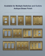 ZILLSEA Metal Wall Plates, Switch Plates and Outlet Covers, Decorative Pearl Design (1 Duplex 4PK, Antique Brass, Midsize)