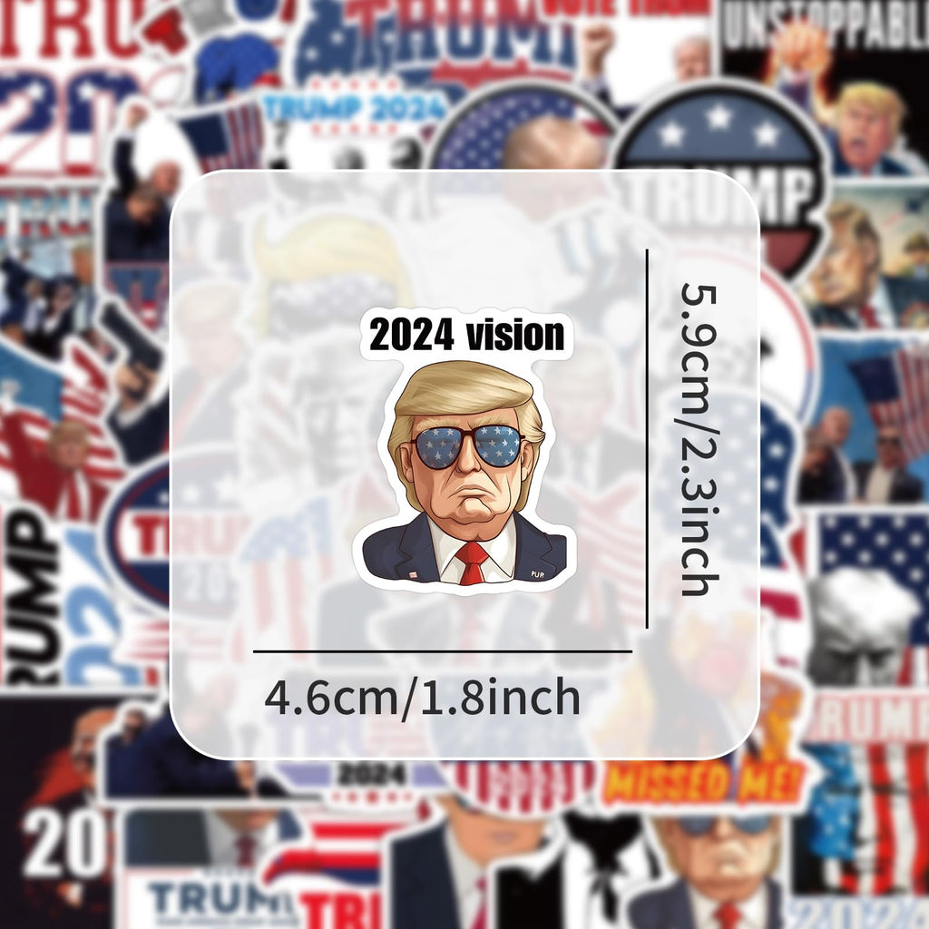 50pcs Trump Stickers 2024 Trump Decals for Laptop, Water Bottle, Bumper, Helmet, Phone