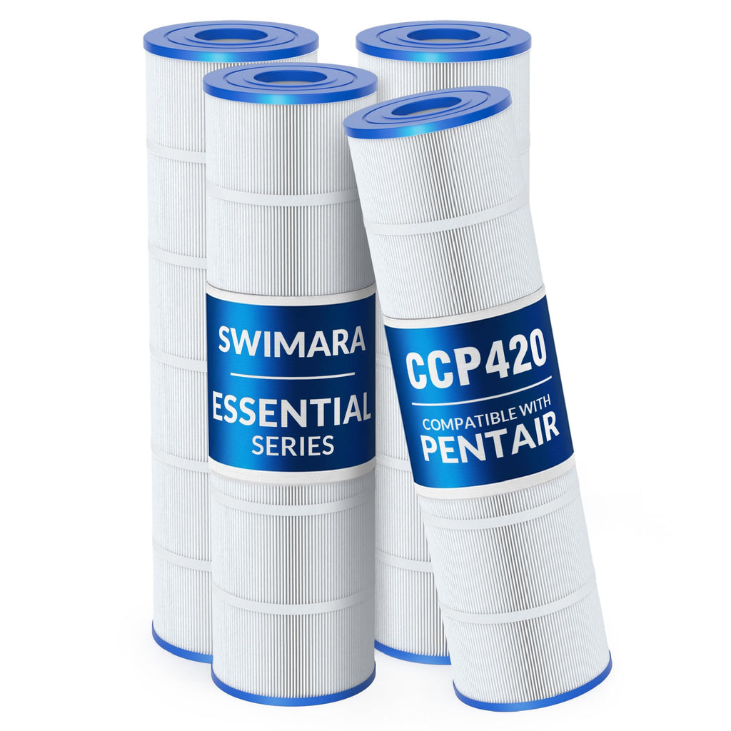 Swimara Pool Filter Cartridge, Essential Series, Replacement for PCC105 R173576 178584 817-0106, Compatible with Pentair Clean & Clear Plus 420 Waterway 425, Cylindrical Fabric, 420 Sq. Ft. 4-PK
