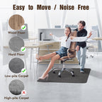 Blvornl Office Chair Mat for Hardwood Floor and Low Pile Carpet, 35"x 48" Desk Chair Mat for Hard Wood, Anti-Slip Hard Floor Protector Rolling Chair Mats, PVC Mat Desk Rug for Home, Black