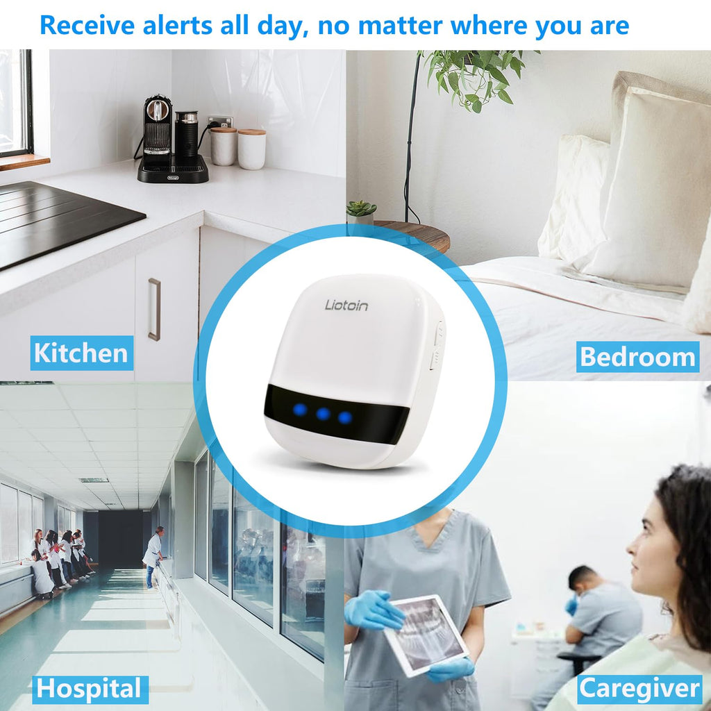 LIOTOIN Caregiver Pager Wireless SOS Call Button Nurse Alarm System Home/Elderly/Patient/Disabled/School Call Bell 5 Transmitter 5 Plug-in Receiver (600+ft Operating Range)…