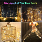 2 Pack Each 33Ft 100LED Battery Operated Fairy Lights with Remote, Waterproof Battery Christmas Twinkle Lights with Timer, String Lights for Bedroom Christmas Decorations (Warm White)